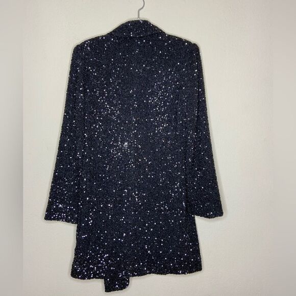 NWT & Other Stories Mini Black Dress Double Breasted Blazer Sequin Size XS - Picture 10 of 11